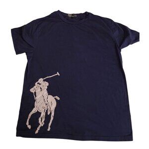 Polo Ralph Lauren Mens Custom Fit T-Shirt XXL Navy With Large Polo Player Print